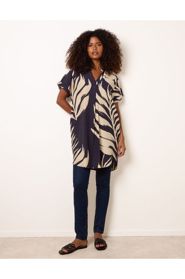 Palm Print Tunic Top