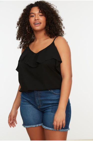 Plus Size Blouse - Black - Regular fit