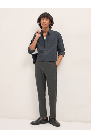 Men Solid Cotton Slim Fit Casual Shirt
