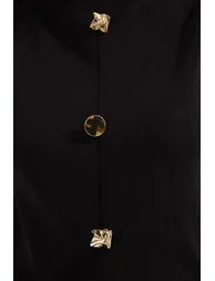 Black Accessory Buttoned Crew Neck Regular Boy Vest Knitted Blouse - 3