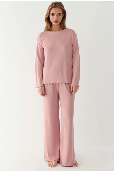 Cozy Relaxed Fit Long Sleeve Pijama Set