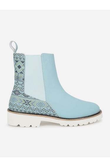 Blue Comfortable Lightweight Printed Boots
