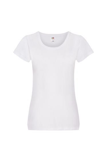 Fruit of the Loom Womens/Ladies Original Plain Lady Fit T-Shirt - White