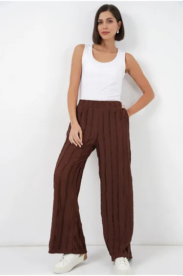 BDART Wide Leg Textured Pull-On Trousers
