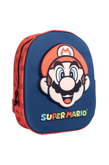 Super Mario Childrens/Kids 3D Backpack - Red/Blue