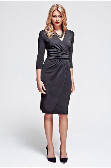 Jersey Mock-Wrap Dress
