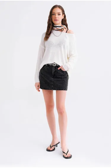 Mixray Oversize Drop Shoulder Knit Sweater