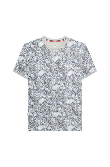 Lambretta Mens SS25 Paisley T-Shirt - Desert Sage