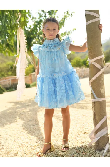 فستان انجلز فيس أزرق