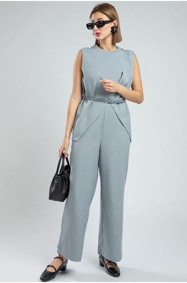 Classic Wide Leg Office Pants With Elastic Waist