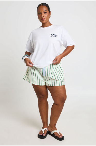Plus St Tropez Printed T Shirt - white