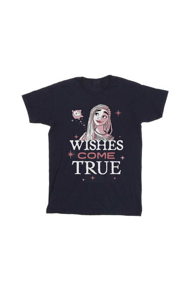 Wish Girls Wishes Come True Cotton T-Shirt - Navy Blue