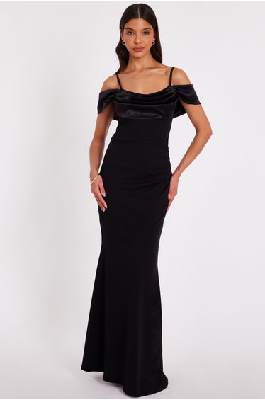 Black Cold Shoulder Maxi Dress