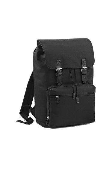 Bagbase Heritage Laptop Backpack Bag (Up To 17inch Laptop) (Pack of 2) - Black/Black