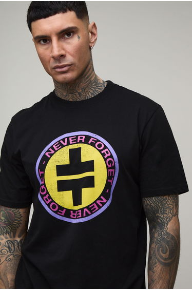 Tall Regular Take That Never Forget License Print T-shirt - black