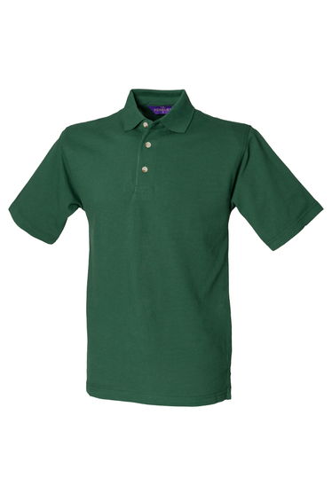 Henbury Mens Classic Plain Polo Shirt With Stand Up Collar - Bottle