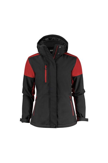 Printer Womens/Ladies Padded Soft Shell Jacket - Black/Red