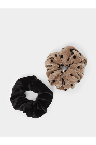 Set of 2 - Solid and Printed Scrunchies