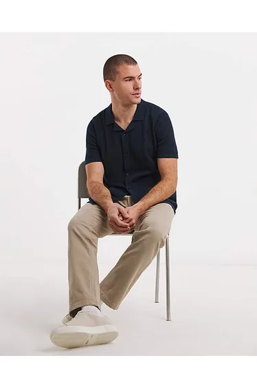 Knitted Revere Collar Shirt