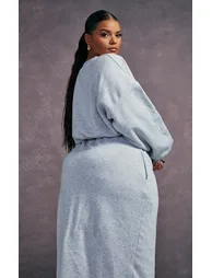 Plus Grey Toggle Hem Crop Sweater - 2