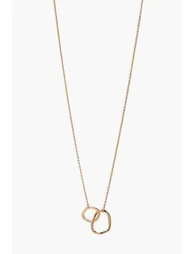Interlocking Pendant Chain Necklace - gold