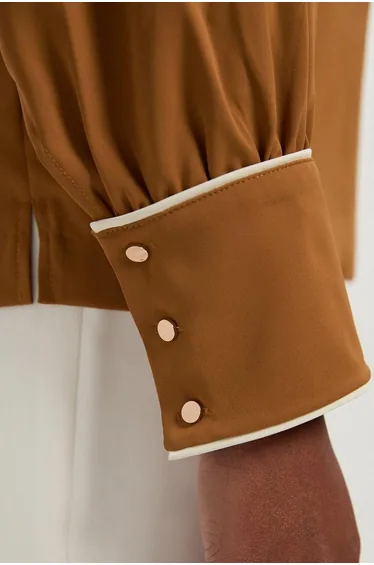 جاكيت كارين ميلين قطن بني - للمقاسات الكبيرة