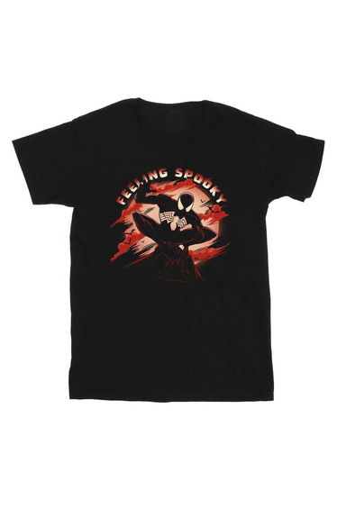 Spider-Man Girls Feeling Spooky Cotton T-Shirt - Black