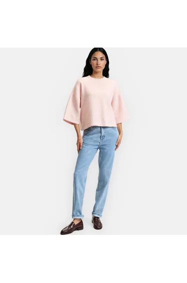 Loose Fit Short Sleeve Crew Neck Jumper/Sweater