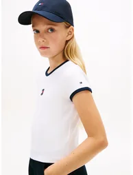 Tommy Hilfiger Girls Heritage Flag Top in White - 4