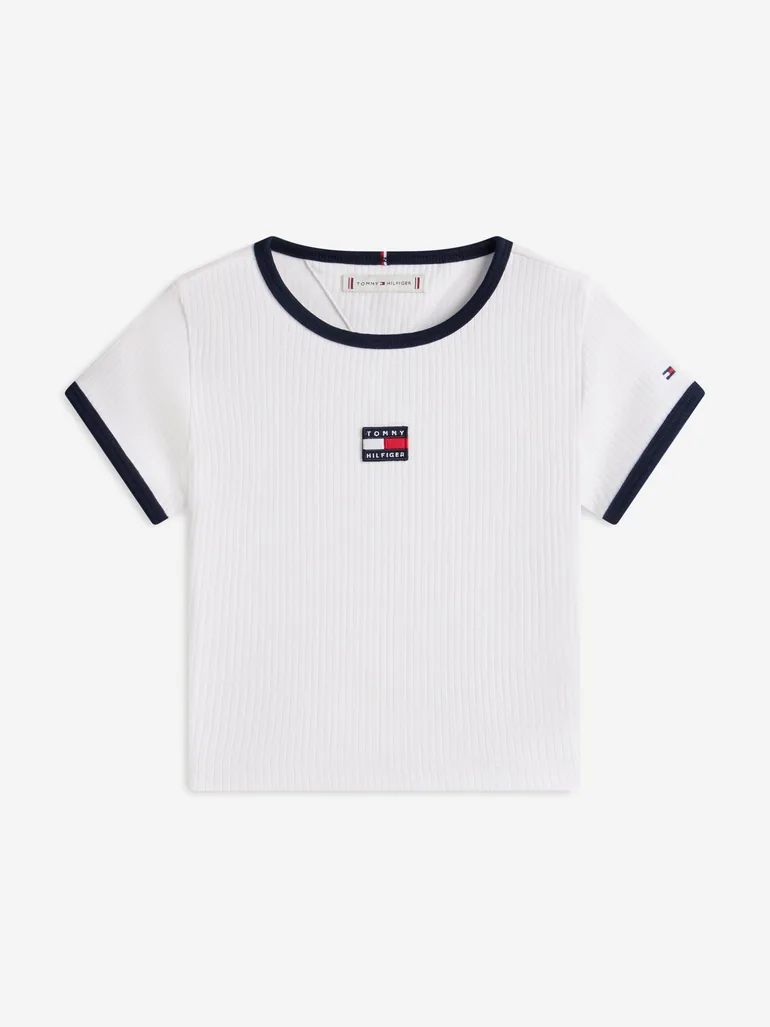 Tommy Hilfiger Girls Heritage Flag Top in White - 1