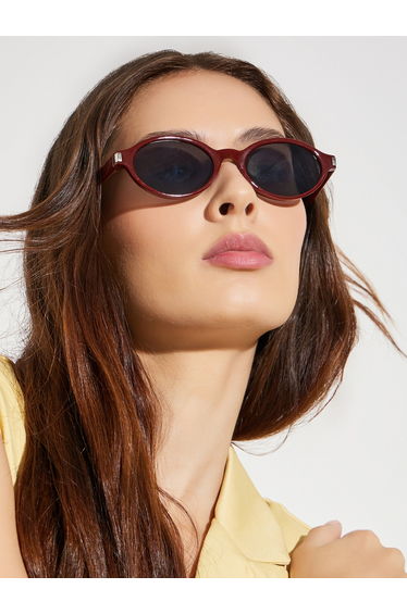 Burgundy Round Sunglasses