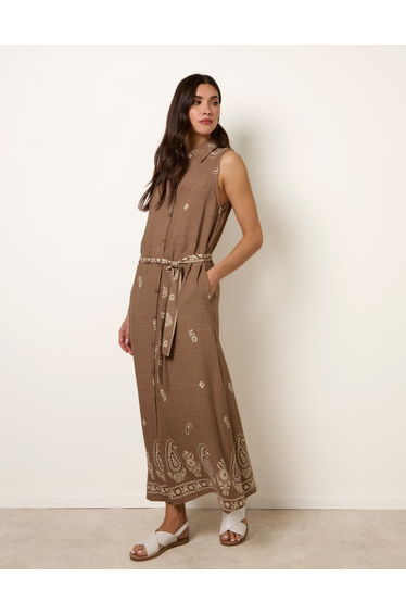 Dress With Paisley & Floral Print
