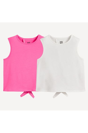 Pack of 2 Open Back Tie Fastening Vest Tops