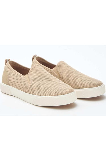 Plain Mesh Slip-On Low-Top Sneakers BEIGE