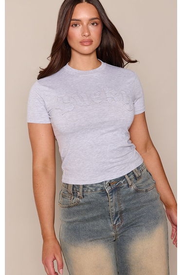 Shape Grey Lucky Fitted T-Shirt product thumbnail 2