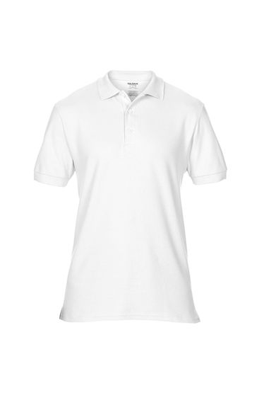 Gildan Mens Premium Double Piqué Polo Shirt - White