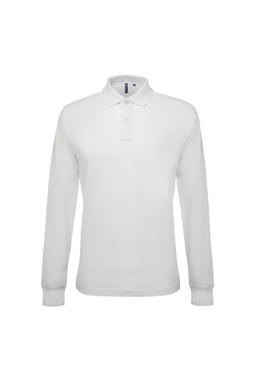 Asquith & Fox Mens Classic Fit Long Sleeved Polo Shirt - White