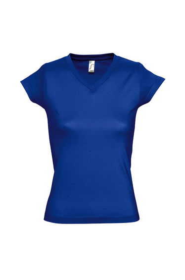 SOLs Womens/Ladies Moon V Neck Short Sleeve T-Shirt - Royal Blue