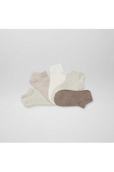 Pack of 5 pairs of invisible socks BEIGE