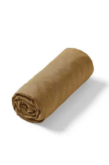 شرشف سرير كتان مغسول بحواف مطاطية