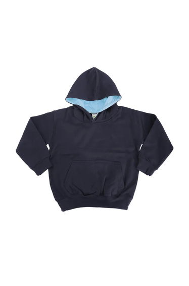 Awdis Kids Varsity Hooded Sweatshirt / Hoodie / Schoolwear - New French Navy/Sky Blue