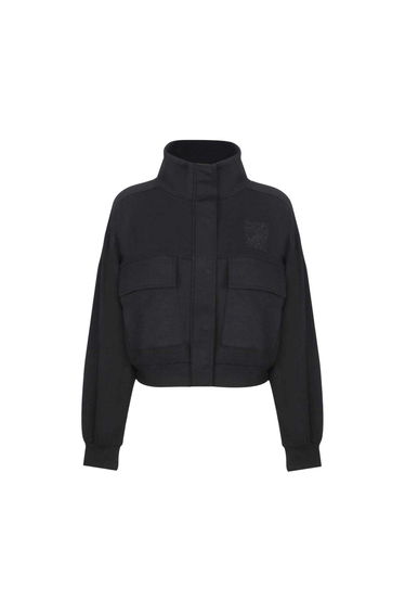 Biba Womens/Ladies Funnel Neck Crop Sweatshirt - Black