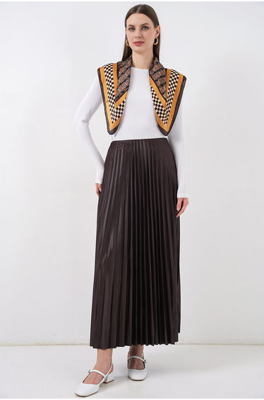 BDART Metallic Textured High Waist Maxi Skirt with Ruffle Detail