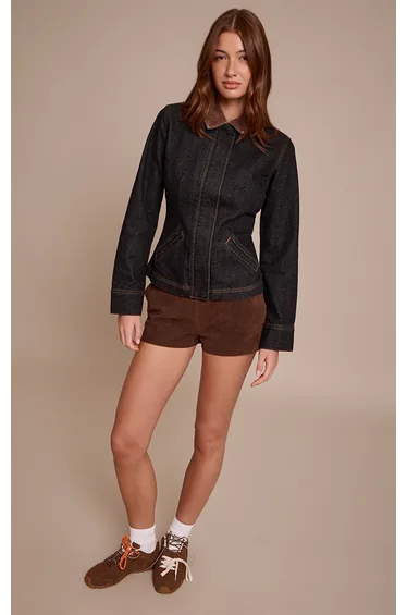 Raw Indigo Cinched Denim Jacket
