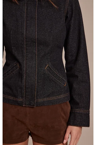 Raw Indigo Cinched Denim Jacket