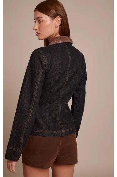 Raw Indigo Cinched Denim Jacket