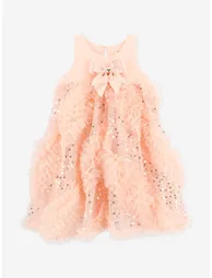 Angels Face Girls Dylas Ruffle Sequin Dress in Pink - 1