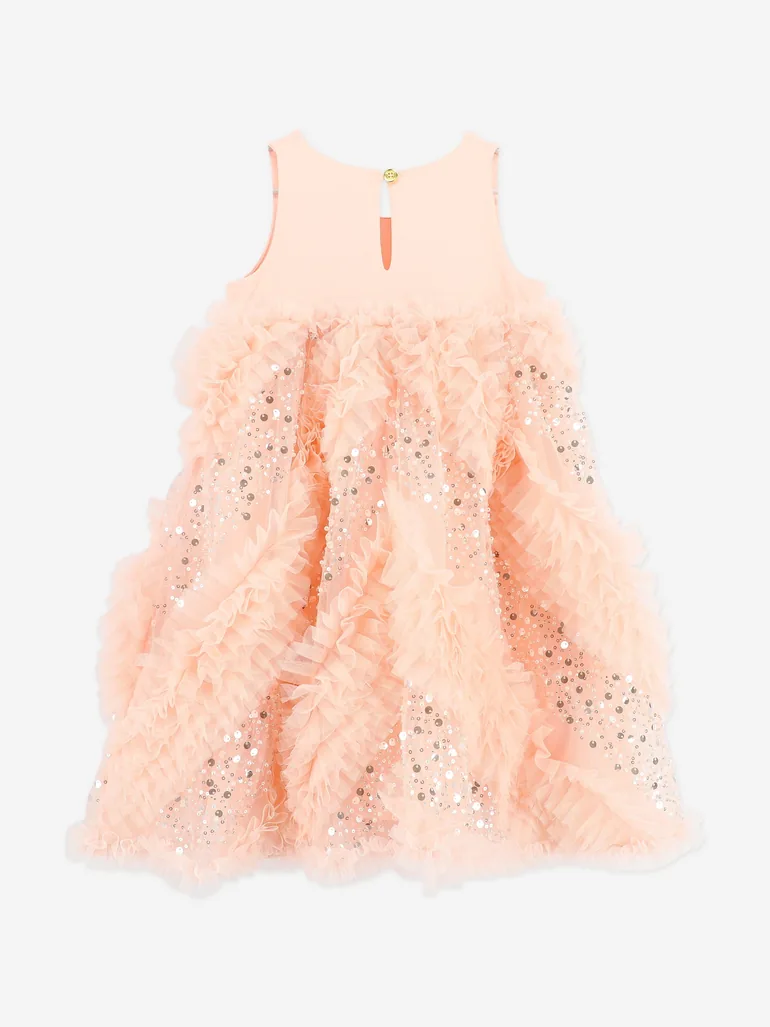 Angels Face Girls Dylas Ruffle Sequin Dress in Pink - 2