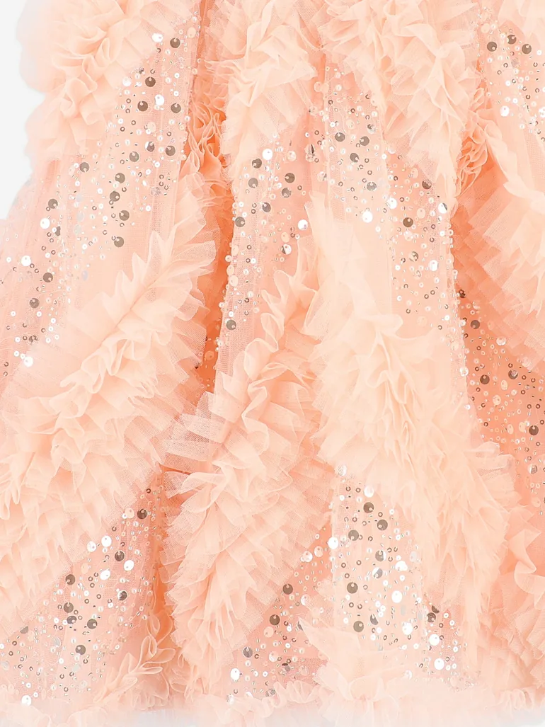 Angels Face Girls Dylas Ruffle Sequin Dress in Pink - 4