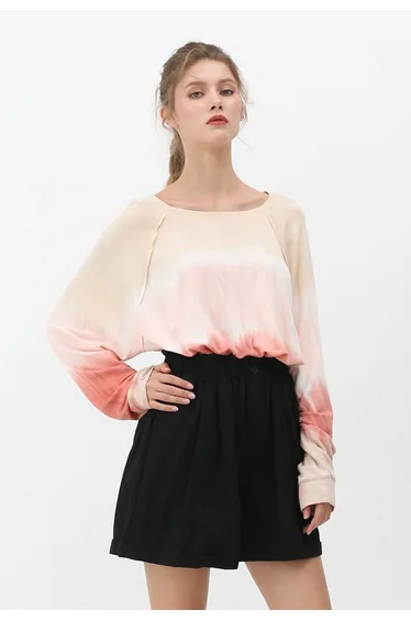 Gradient Tie Dye Long Sleeves Sweatshirt